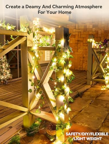 73 LED Ivy Vine Lights,23FT Fairy Lights USB & Battery Operated - color: Ivy, size: 73 LED-Battery & USB