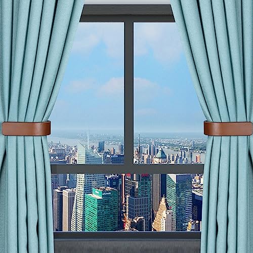 2 Pack Curtain Tiebacks & Holdbacks Wood Curtain Holder, Coffee - color: Coffee