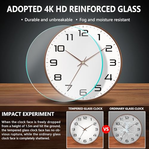 Woodgrain Wall Clock, Silent Non-Ticking Battery Operated Clock 10 Inch, Large Easy-to-Read Number Digital Wall Clocks, Modern Analog Clocks for Living Room Bedroom Kitchen Office Gym, Brown - color: Mocha Brown, size: 10 Inch