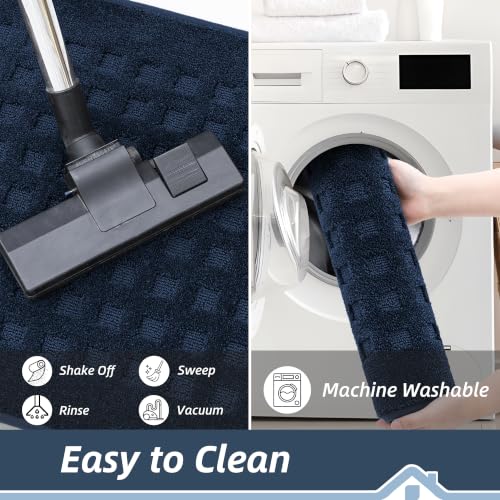 BEQHAUSE Dirt Trapper Door Mats 24"x36", Non Slip Washable, Navy Blue - color: Navy Blue, size: 24" X 36" (Rectangular)