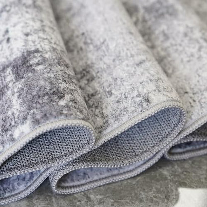 Washable Runner Rug 3x6: Modern Abstract Non Slip Low Pile Hallway Runners - color: Grey, size: 3' x 6' (Runner)