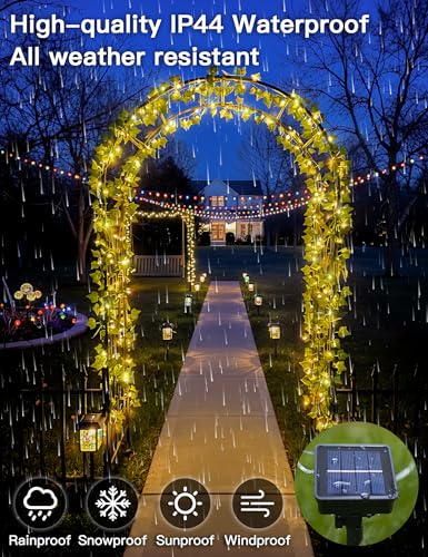 suddus Solar Ivy String Lights, 33ft 100 LED Vines with Lights Warm White - color: Ivy, size: 33Ft*1pack