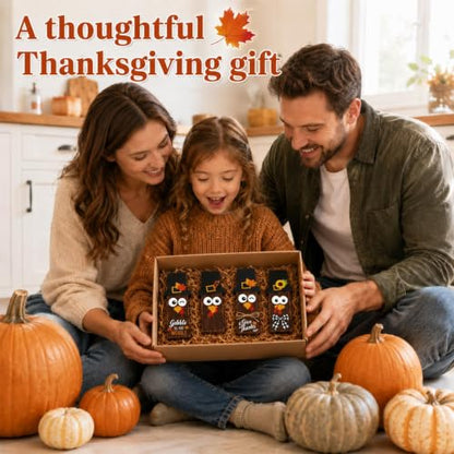 4Pcs Thanksgiving Wooden Turkey Table Centerpieces Fall Harvest Decorations