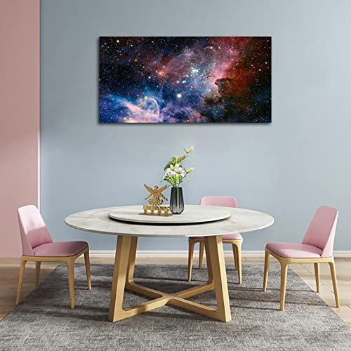 arteWOODS Outer Space Canvas Wall Art Galaxy Nebula Starry Prints, 20"x40" - color: Dark Red Universe, size: 40"L x 20"W