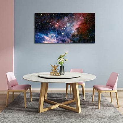 arteWOODS Outer Space Canvas Wall Art Galaxy Nebula Starry Prints, 20"x40" - color: Dark Red Universe, size: 40"L x 20"W