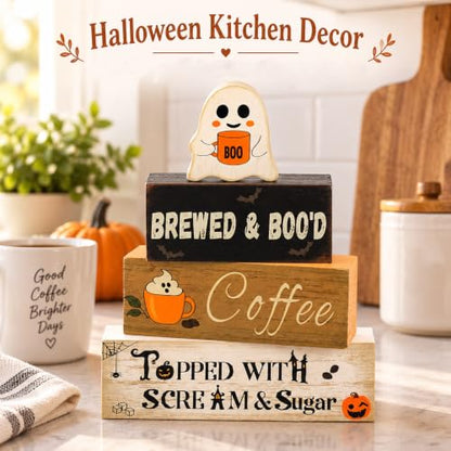 Cute Halloween Table Decor, Wooden Halloween Kitchen Decor
