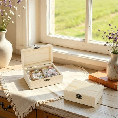 Small Unfinished Wooden Storage Box (Large 5.9 * 3.7 * 2.5 inch) - size: Large 5.9*3.7*2.5 inch