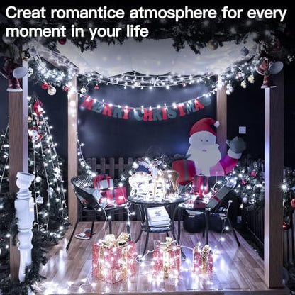 Ollny Christmas Lights Outdoor Cool White, 1000LED 328FT with Remote - color: Cool White, size: 1000 LEDs