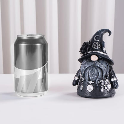 Gothic Witch Gnome Figurine 5.1 Inch Halloween Gnome Statue Black Gnomes - color: Black_gnome