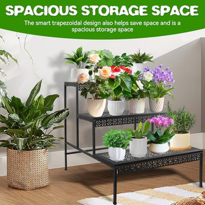 3 Tier Metal Plant Stand, Ladder Flower Pot Holder Plant Stands