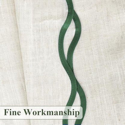 DriftAway Semi Sheer Scalloped Edge Linen Coastal Beach Window Curtains for Living Room Bedroom 2 Panels Rod Pocket Each Size 52 Inch by 72 Inch Loden Green - color: Linen Loden Green, size: 52"W x 72"L (Pack of 2)