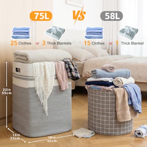 OIAHOMY Laundry Hamper Collapsible Laundry Basket Clothes Organizer Gray - color: Gray, size: 16.5*13*22