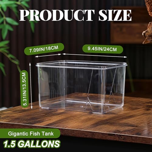 Geelin 1.5 Gallon Plastic Fishbowl Square Large Clear Shatterproof Tank - size: 1.5 Gallon, style: Square