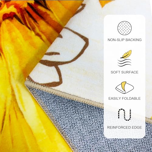 AooHHooA Sunflower Area Rug 5x7, Sunflower Rugs for Living Room Yellow - color: Sunflower-1, size: 5' x 7' (Rectangular)