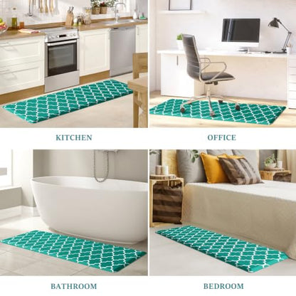WISELIFE Kitchen Mats and Rugs Cushioned Anti-Fatigue, 17.3"x 60", Green - color: Stylish Green, size: 60"L x 17.3"W x 0.5"Th