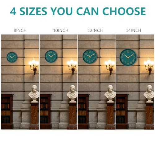 Modern Silent Wall Clock, 14 Inch Wall Clocks Battery Operated - color: Navy Blue, size: 14 Inch