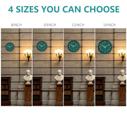 Modern Silent Wall Clock, 14 Inch Wall Clocks Battery Operated - color: Navy Blue, size: 14 Inch