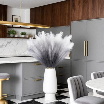 8 Pcs 35.4" Black Gradient Faux Pampas Grass, Tall Pampas Grass Vase Filler - color: Black, size: 35.4inch-8Pcs