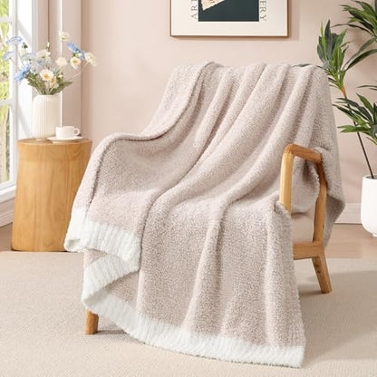 WRENSONGE Soft Throw Blanket for Couch-Cozy Reversible Knitted BlanketsW - color: Aesthetic Taupe, size: Throw-XL(50"x 70")