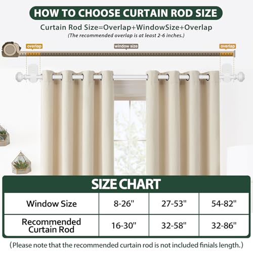 KAMANINA Curtain Rods No Drilling for Windows 16 to 30 Inches, White 2 Pack - color: White, size: 16-30"（2Pack）