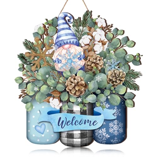 Christmas Decor Wreath for Front Door Xmas Door Sign, Snowflake - style: Snowflake