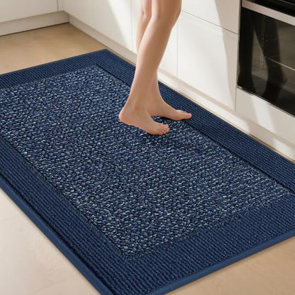 BEQHAUSE Kitchen Rugs 32"x48", Non Slip Kitchen Floor Mats Washable, Blue - color: Blue, size: 32" X 48" (Rectangular)