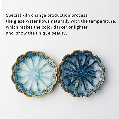 BEUNAIZER Jewelry Dish Tray, Ring Dish, Ceramic Trinket Tray, Key Bowl - color: Retro Blue