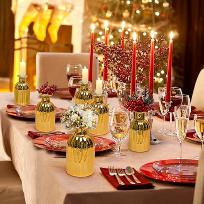 Small Gold Bud Vases, Set of 6 - size: Pack of 6