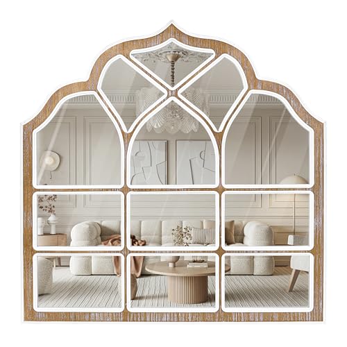 36x36 Inch Window Pane Wall Mirror, Farmhouse Gothic Arched Mirror - color: H - Window - 36x36 in