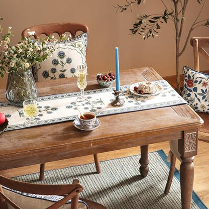 Patdrea Designer Elegant French Linen Table Runner,12"X87"-Ivar B - color: Ivar B Linen, size: 12"*87"