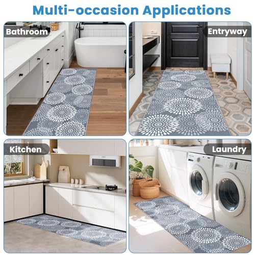 StepRite 2x6 Hallway Runner Rug, Washable Non-Slip Kitchen Rug for Entryway - size: 2' x 6' (Rectangular)