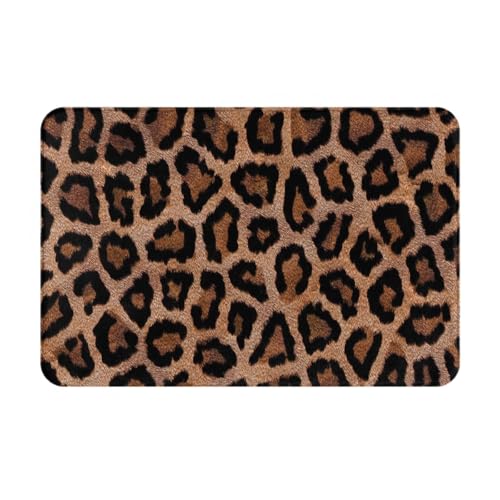 Leopard Print Texture Bath Mat Non-Slip Soft Flannel Bathroom Rugs Washable Bathmat, Carpet Rug Entryway Decor for Tub Shower Room Floor Home Kitchen,24x16 in - color: Leopard Print Texture, size: 1'4" x 1'11" (Rectangular)