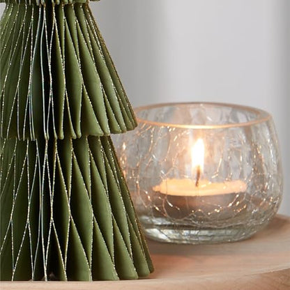 Set of 3 Honeycomb Paper Olive Green Trees (Medium Set 3 Olive) - color: Medium Set 3 Olive