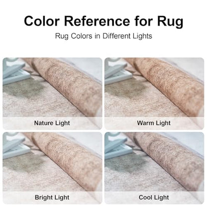 2x3 Washable Geometric Area Rug - Non-Slip Entryway Throw Rugs Tan Beige - color: Tan Beige, size: 2' x 3' (Rectangular)
