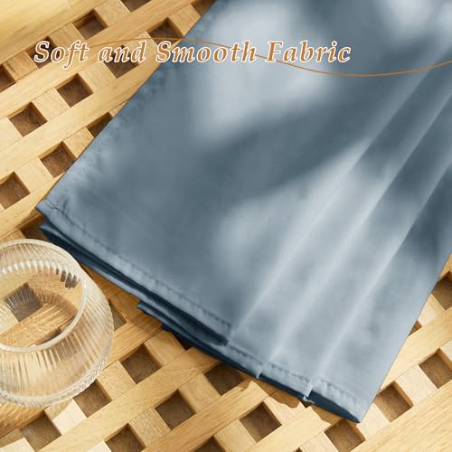 RYB HOME Non See Through Stone Blue Sheer Curtains 72 inches Long - color: Stone Blue, size: 52"W x 72"L (Pack of 2)