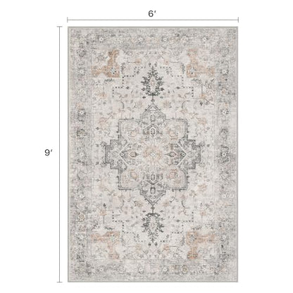 BESBLEE 6x9 Area Rug for Living Room,Washable Non Slip, Light Taupe Brown - color: Light Taupe Brown, size: 6' x 9' (Rectangular)