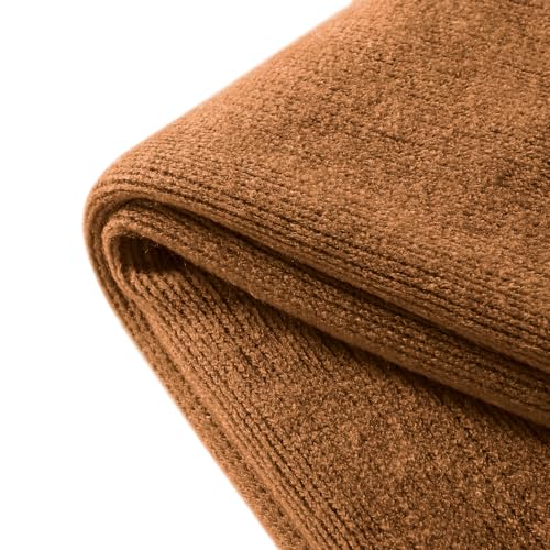 Homiest Camel Brown Knitted Throw Blanket with Fringe, 50x60 Inch - color: Brown, size: 50" x 60"