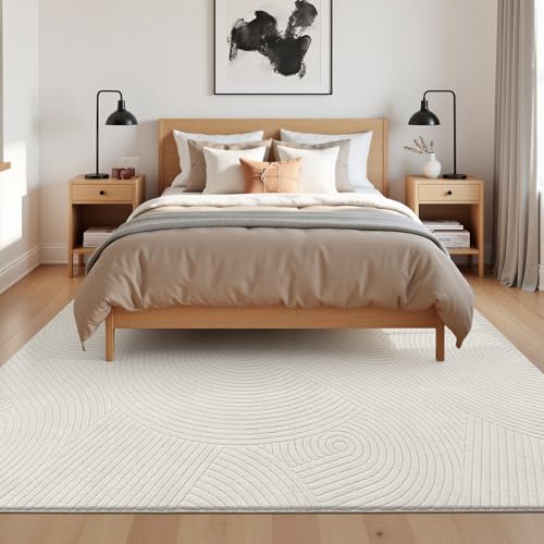 U'Artlines 6x9ft Washable Area Rug for Living Room, Beige - size: 6 x 9ft