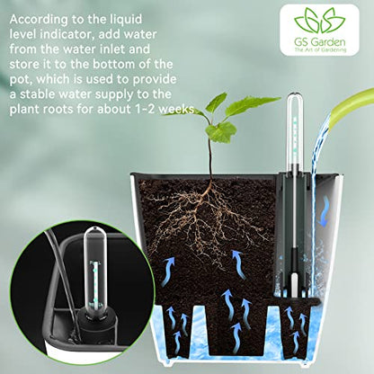 Self Watering Planters for Indoor Plants : 5 inch 3 Pack White African Violet Self Watering Flower and Herb pots - color: White Pack of 3