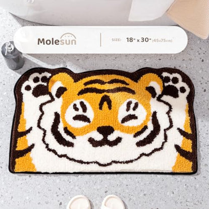 Molesun Tiger Bath Mat 18x30, Soft Absorbent Microfiber Bath Rugs - color: Tiger