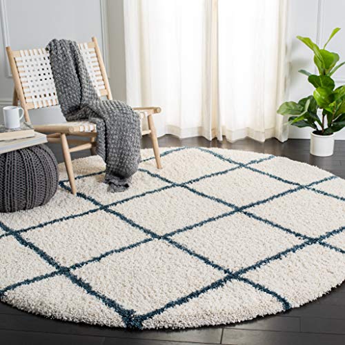 SAFAVIEH Hudson Shag Accent Rug 2x3, Plush Ivory & Steel Blue SGH281T - color: Ivory/Steel Blue, size: 2' x 3' (Rectangular)