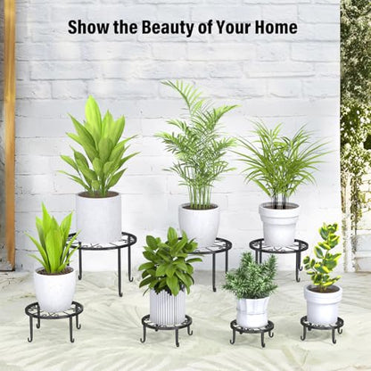 7-Pack Heavy-Duty Metal Plant Stands, Anti-Rust for Indoor/Outdoor