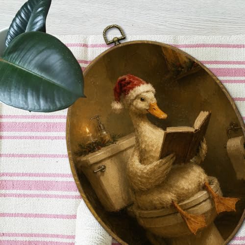 Mcehtle Funny Santa Duck Bathroom Wall Art Decor Framed 8.6x11.4 - color: 39
