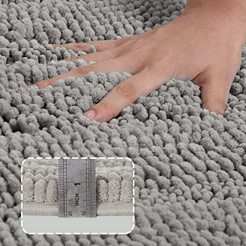 Turquoize Small Bathroom Rug 17x24, Soft Absorbent Chenille Bath Rug, Dove - color: Dove, size: 17" x 24"