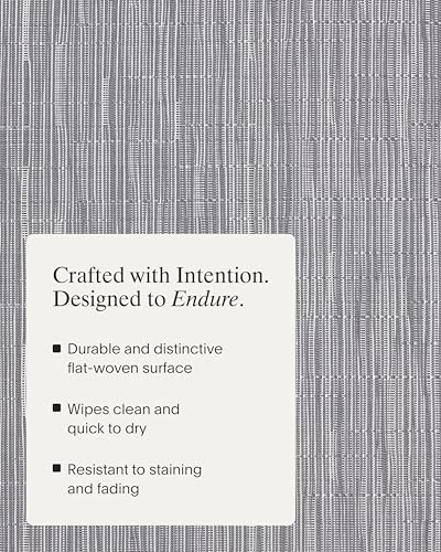 Chilewich Bamboo Placemats Set of 4, Round Woven Placemats - color: Fog, size: 15" Round