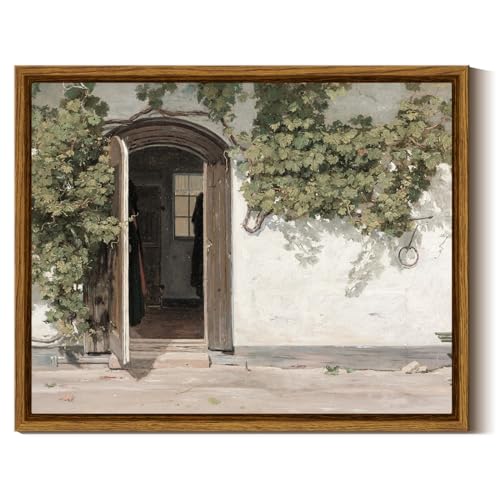 InSimSea Framed Canvas Wall Art Vineman Climbing The Walls Farmhouse Wall Decor Opening Door Painting Canvas Print Art Home Decor Aesthetic For Bedroom Bathroom Office 8x10in - color: Climbing Vine, size: 10"L x 8"W