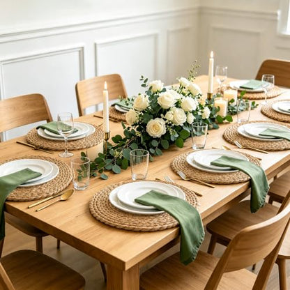13.8" Round Woven Placemats Set of 8, Heat Resistant Plate Chargers - size: 13.8 Inch Set of 8