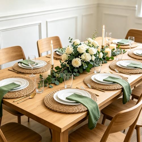 13.8" Round Woven Placemats, Plate Chargers for Dining Table - size: 13.8 Inch Set of 18