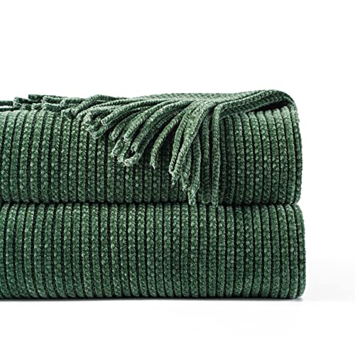 BATTILO HOME Dark Green Throw Blanket for Couch, 50"x60" - color: Dark Green, size: 50 x 60 in.