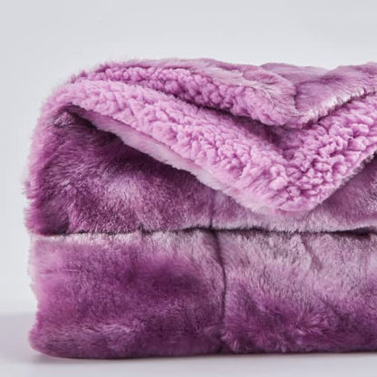 NEWCOSPLAY Faux Fur Sherpa Throw Blanket for Couch, Light Purple, 40"x50" - color: Light Purple, size: Throw(40"x50")